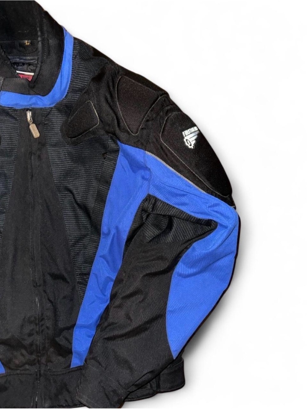 Men's Black and Blue Performance Riding Jacket - Picture 3 of 7